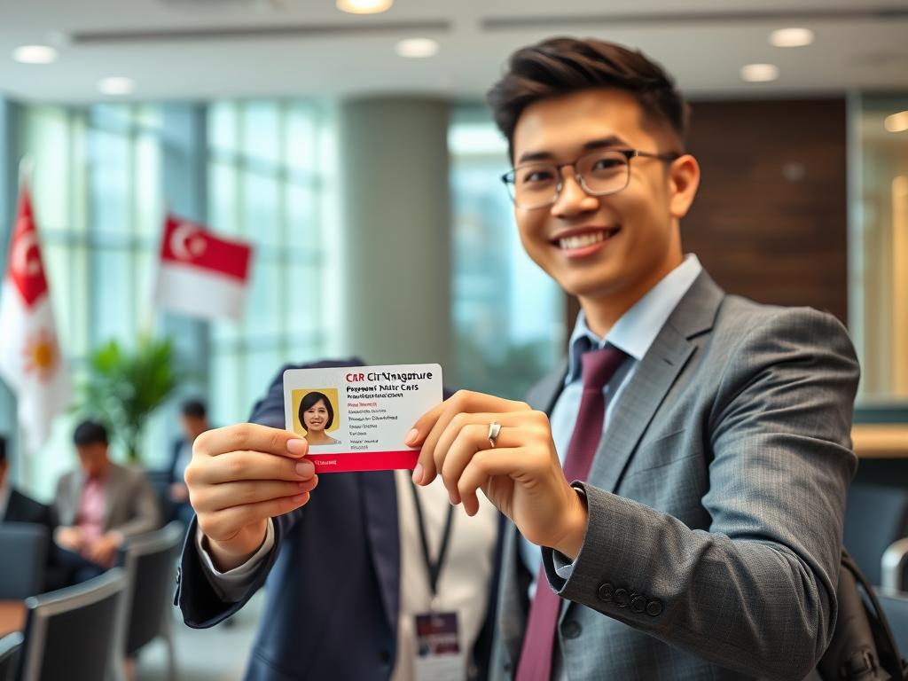 International graduate receiving Singapore Permanent Resident card - Singapore Study Visa Guide