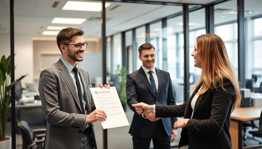 International graduate receiving job offer in a Polish company