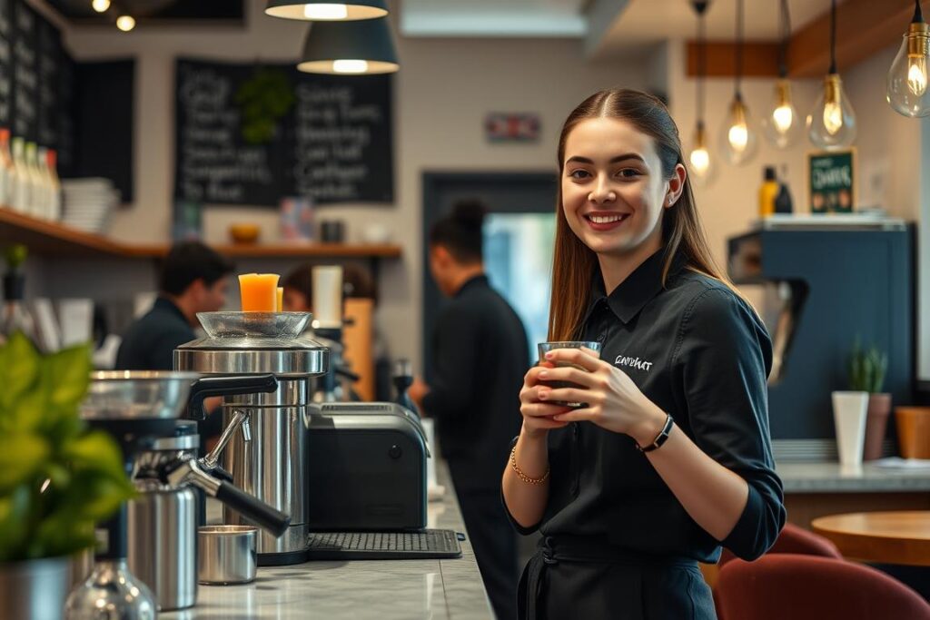 International student working part-time in an Irish café - Ireland Study Visa Guide