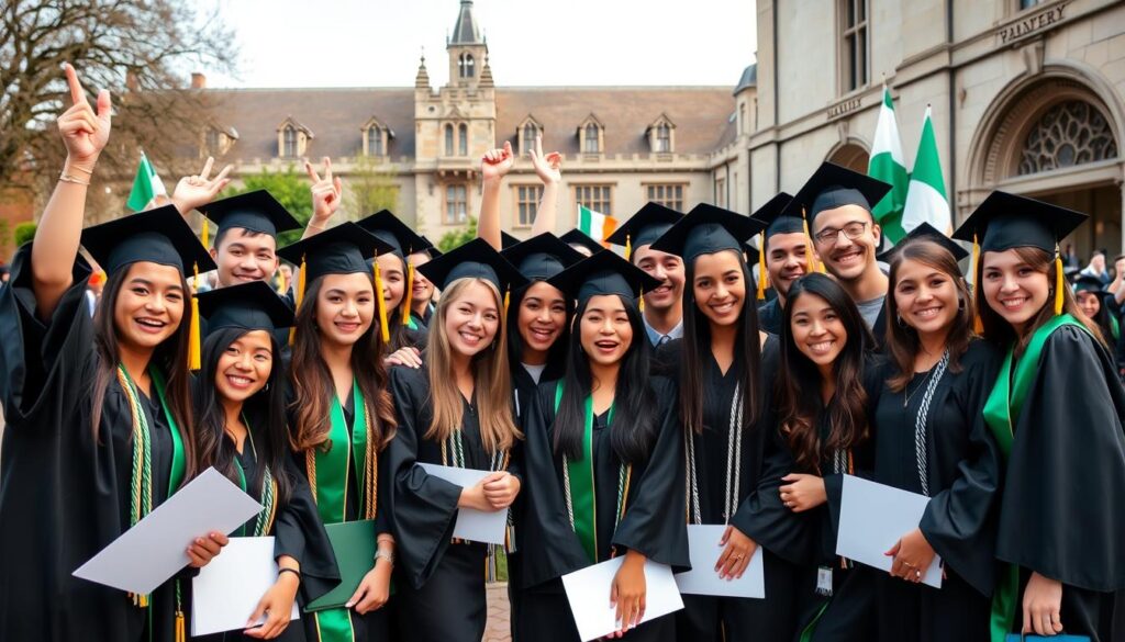 International students celebrating graduation at an Irish university - Ireland Study Visa Guide