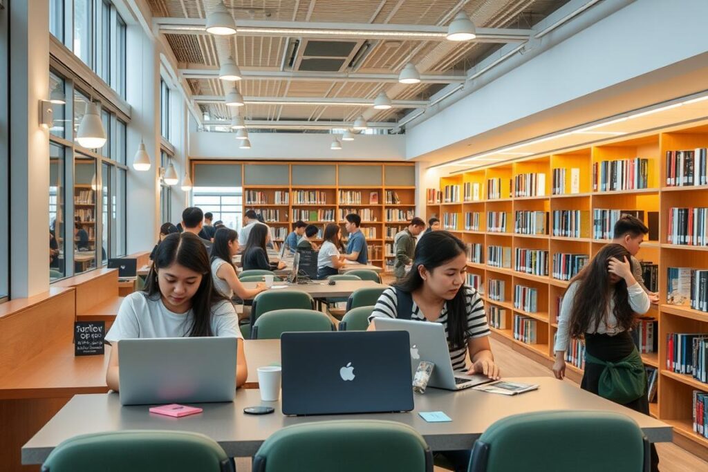 International students working part-time in Singapore campus environment - Singapore Study Visa Guide