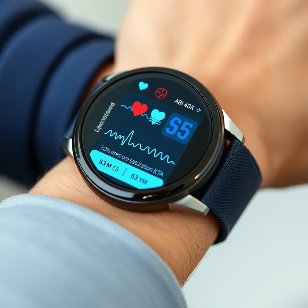 Advanced wearable heart monitoring device displaying real-time cardiac data
