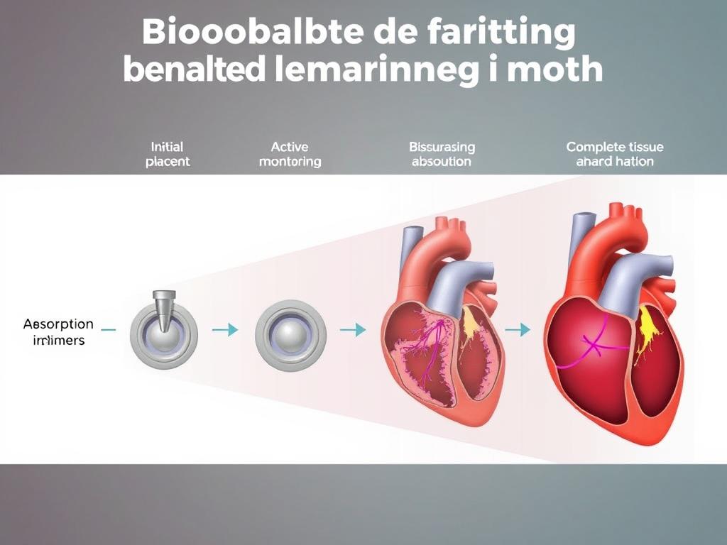 Bioresorbable cardiac monitoring implant dissolving stages over time