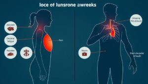 Diagram showing how heart attack symptoms differ between women and men, highlighting unusual signs of a heart attack in women and men