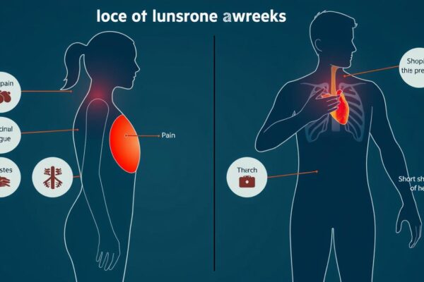 Diagram showing how heart attack symptoms differ between women and men, highlighting unusual signs of a heart attack in women and men