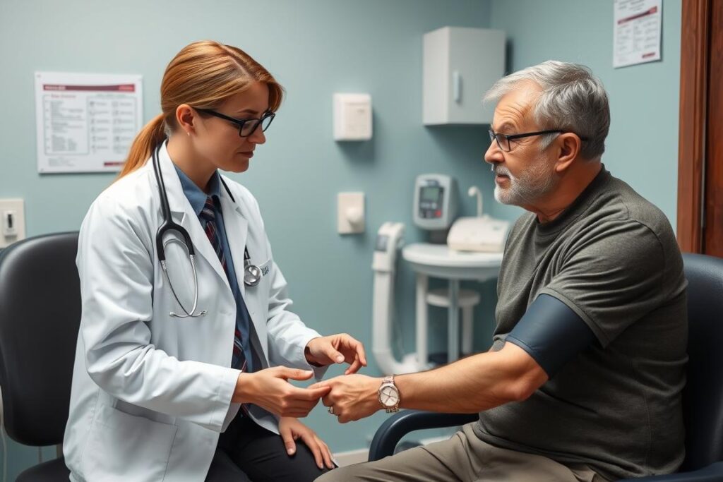 Doctor discussing blood pressure results with patient