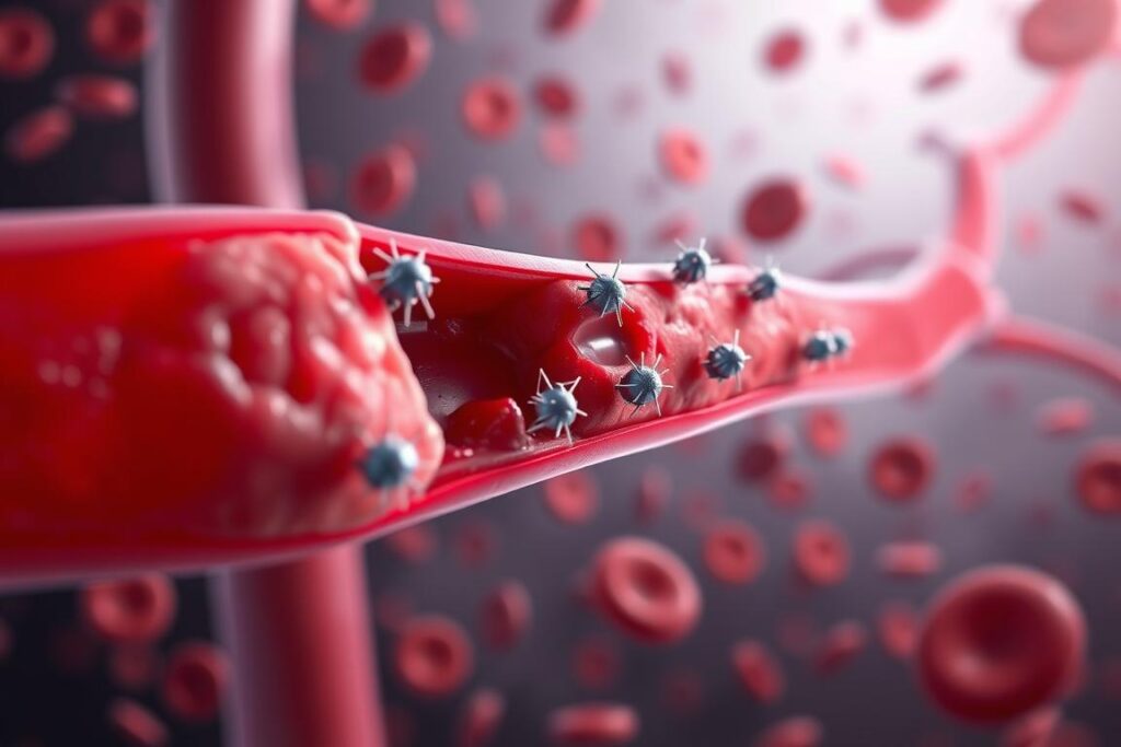 Endovascular nanorobots clearing arterial blockage in a coronary artery