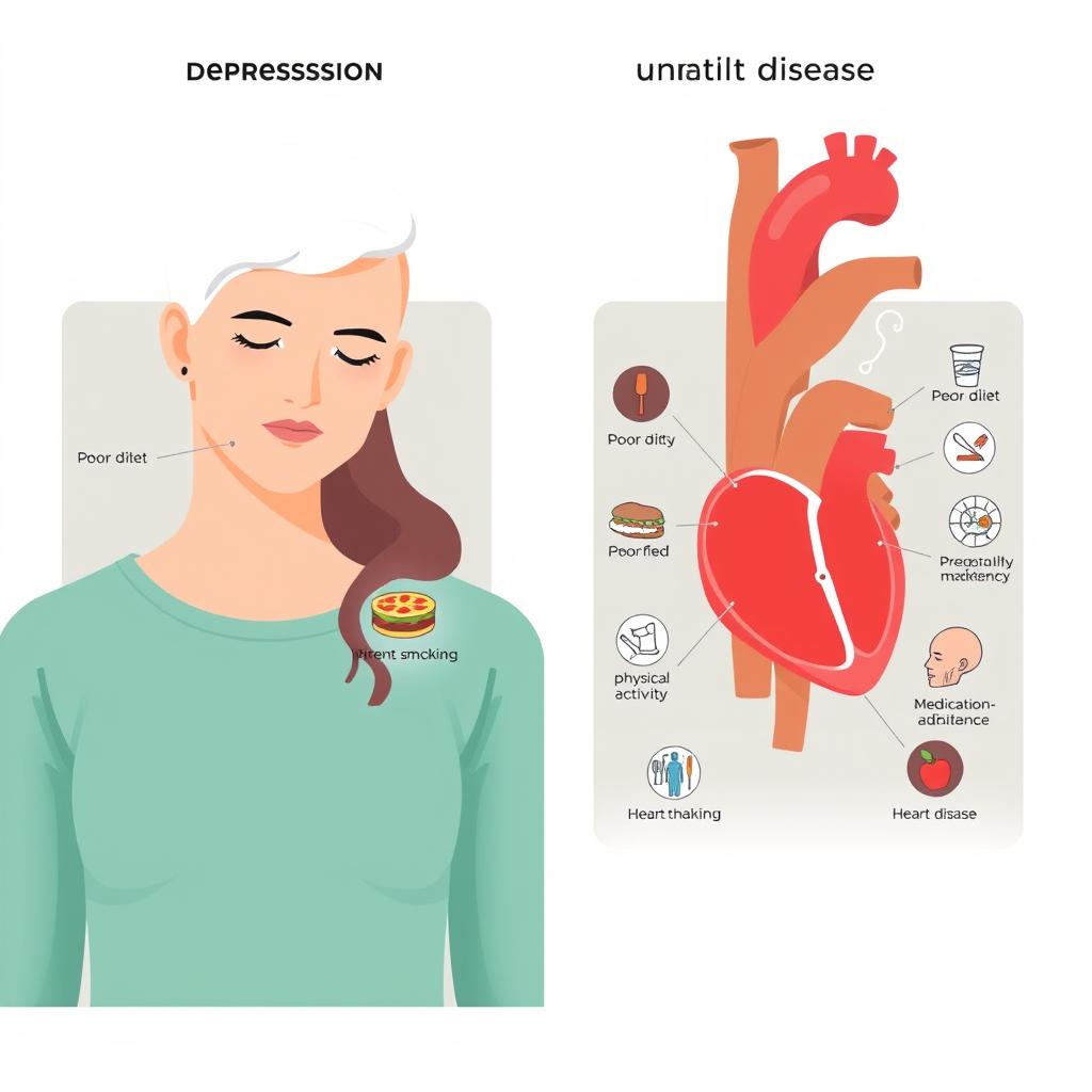 Lifestyle factors connecting depression and heart disease