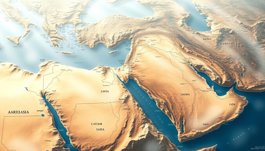 Middle East geopolitical map