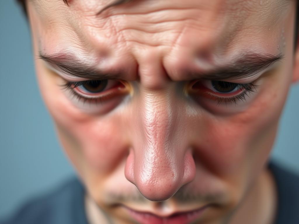 Person experiencing cold sweats as a silent symptom of heart disease