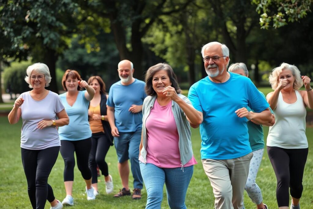 Person with diabetes engaging in moderate physical activity Person with diabetes engaging in moderate physical activity