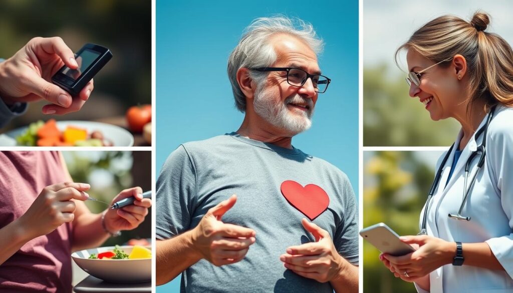 Person with diabetes living an active, heart-healthy lifestyle Person with diabetes living an active, heart-healthy lifestyle