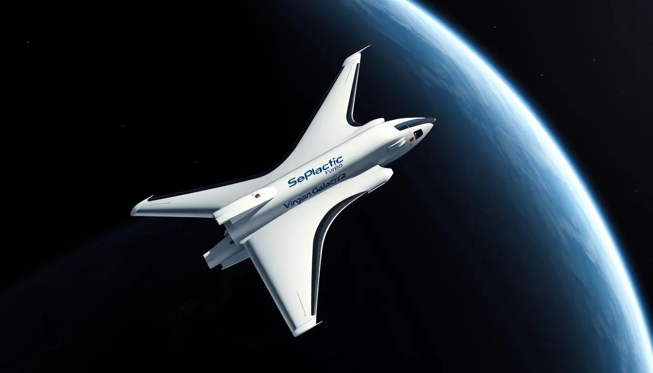 Virgin Galactic's SpaceShipTwo in flight, representing diversity in commercial space flight approaches